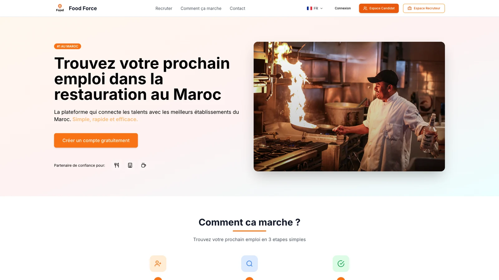 Food Force - Plateforme de recrutement CHR au Maroc